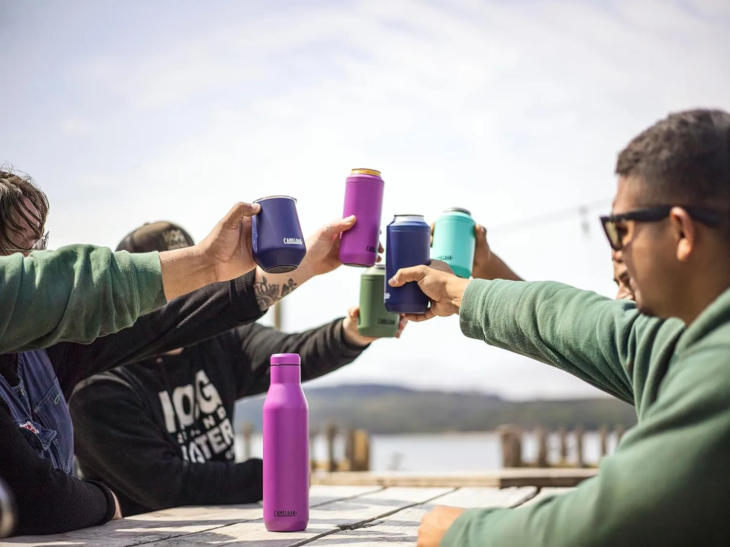 CamelBak Horizon 25oz Water Bottle - Insulated Stainless Steel - Wine Compatible - Leak Proof - Nordic Blue