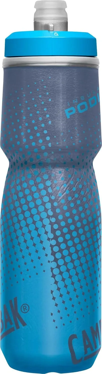 CamelBak Podium Chill Insulated Bike Water Bottle - Easy Squeeze Bottle - Fits Most Bike Cages - 24oz, Blue Dot