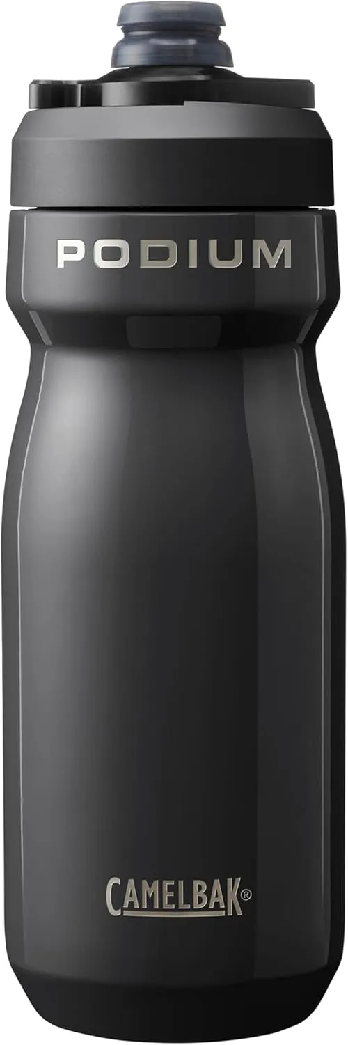 CamelBak Podium Steel Insulated Stainless Steel Bike Water Bottle – for Cycling, Fitness & Sports- Fits Most Bike Cages, 18oz - Black
