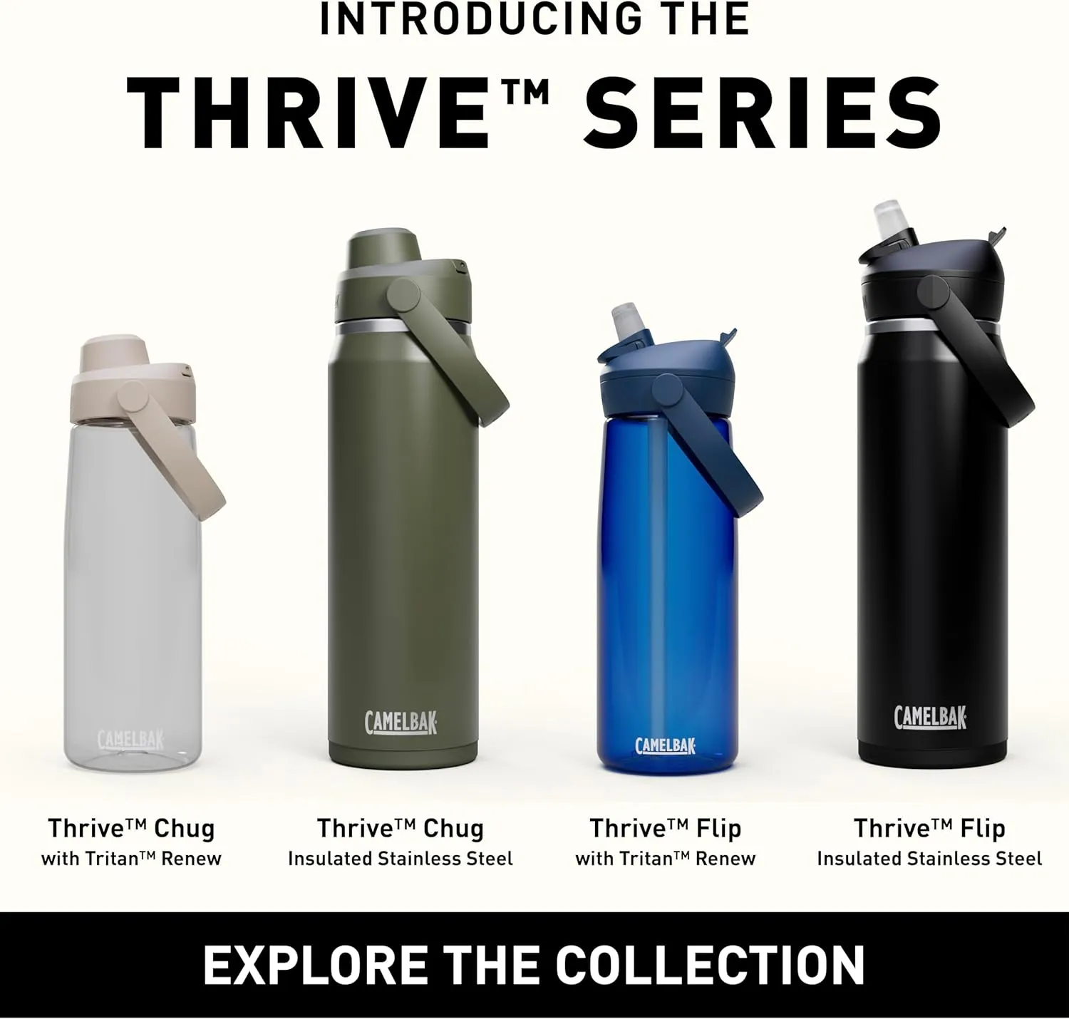 CamelBak Thrive Flip Straw Insulated Stainless Steel Water Bottle Moss, 20oz