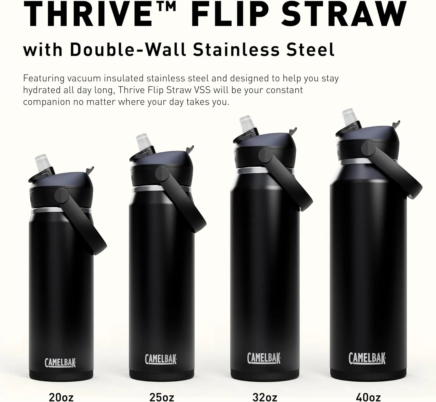 CamelBak Thrive Flip Straw Insulated Stainless Steel Water Bottle Moss, 20oz