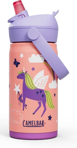 CamelBak Thrive Flip Straw Kids Bite Valve Insulated Stainless Steel Water Bottle Magic Unicorns, 12oz