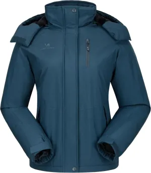 CAMELSPORTS Women's Waterproof Snow Ski Jakcet Fleece Warm Winter Coat Hooded Windproof Insulated Snowboarding Jacket