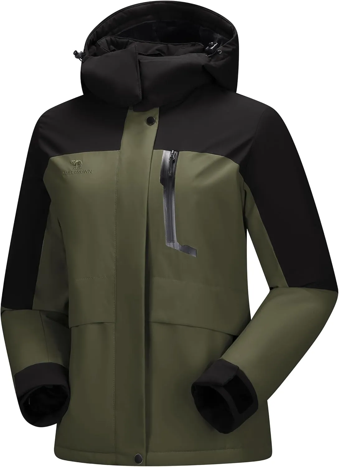 CAMELSPORTS Women's Waterproof Snow Ski Jakcet Fleece Warm Winter Coat Hooded Windproof Insulated Snowboarding Jacket