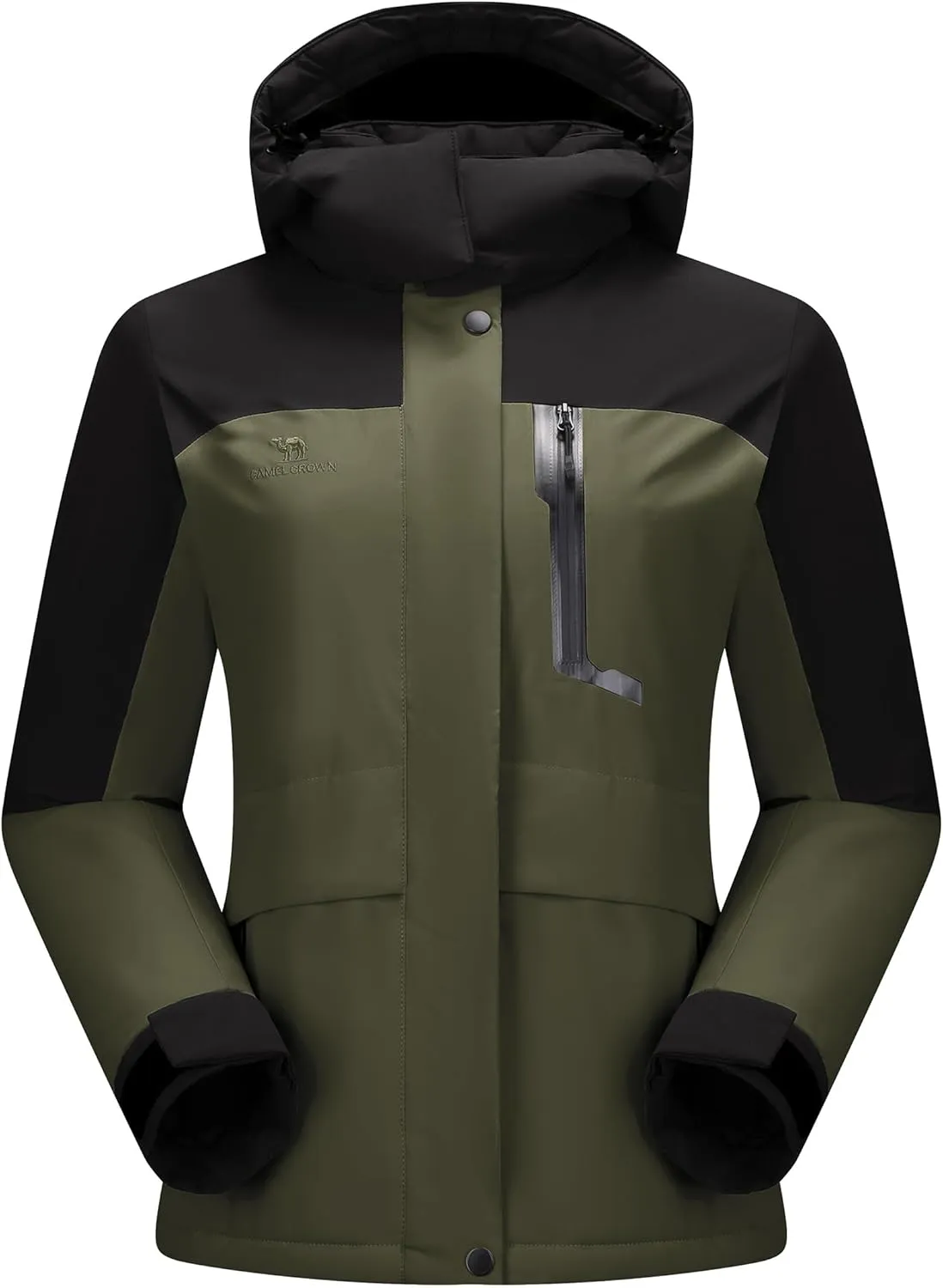 CAMELSPORTS Women's Waterproof Snow Ski Jakcet Fleece Warm Winter Coat Hooded Windproof Insulated Snowboarding Jacket