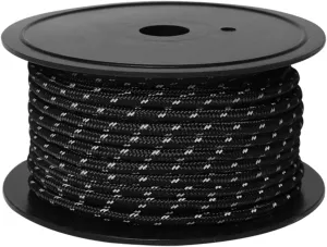 Camping 30M 6mm Reflective Tent Rope Guylines, Tent Accessories for Hiking Canopy Solid Braid Glow in The Dark Weather Resistant Luminous, Black