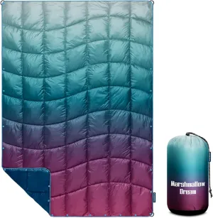 Camping Blanket, Packable Puffy Blanket Down Alternative Blanket Lightweight Windproof Water Resistant for Outdoors,Hiking, Backpacking,Beach,Car,Picnic,Stadium 52x75in