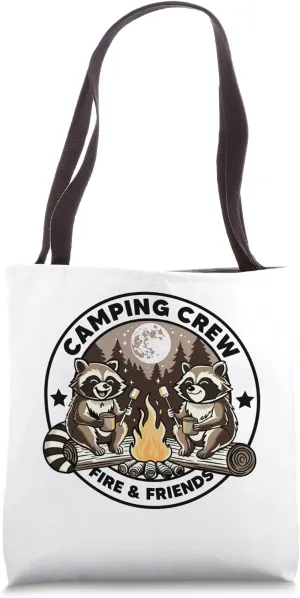 Camping Crew Hike Camping Campfire Raccoons Family Camping Tote Bag