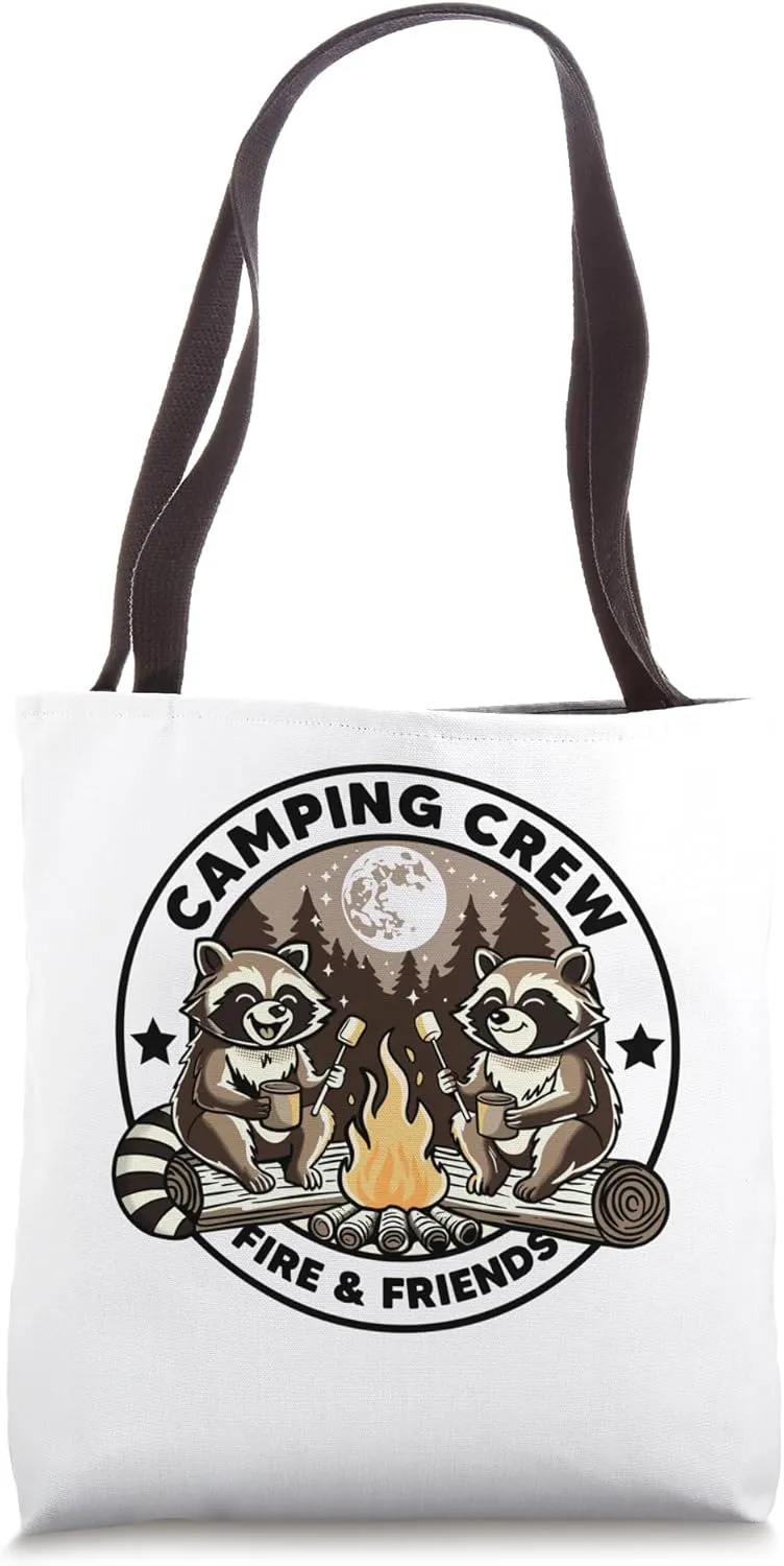 Camping Crew Hike Camping Campfire Raccoons Family Camping Tote Bag