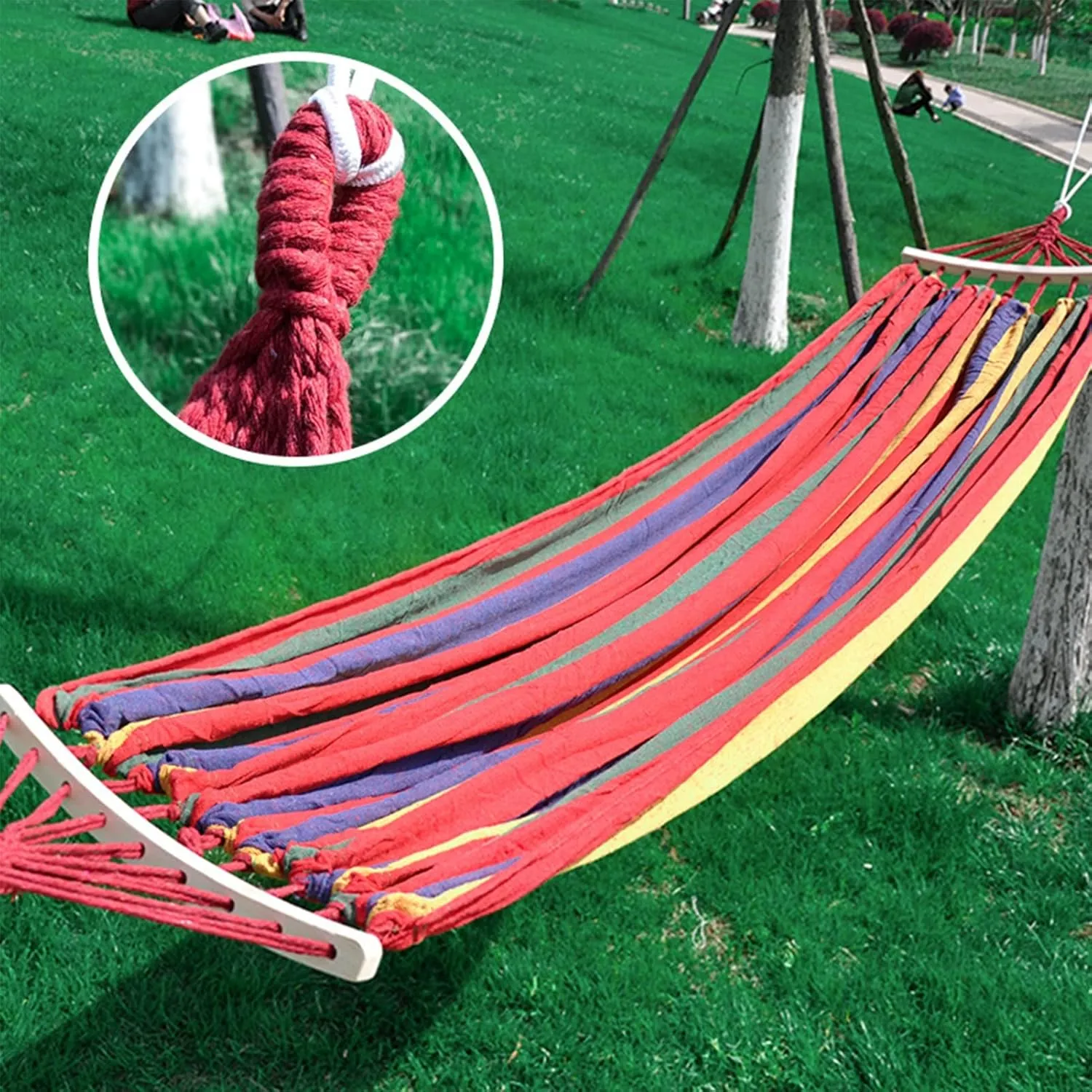 Camping Hammock, Lightweight Canvas Portable Travel Hammock for Outdoor, Backpacking, Camping, Hiking and Beach Adventure,B,190x80cm