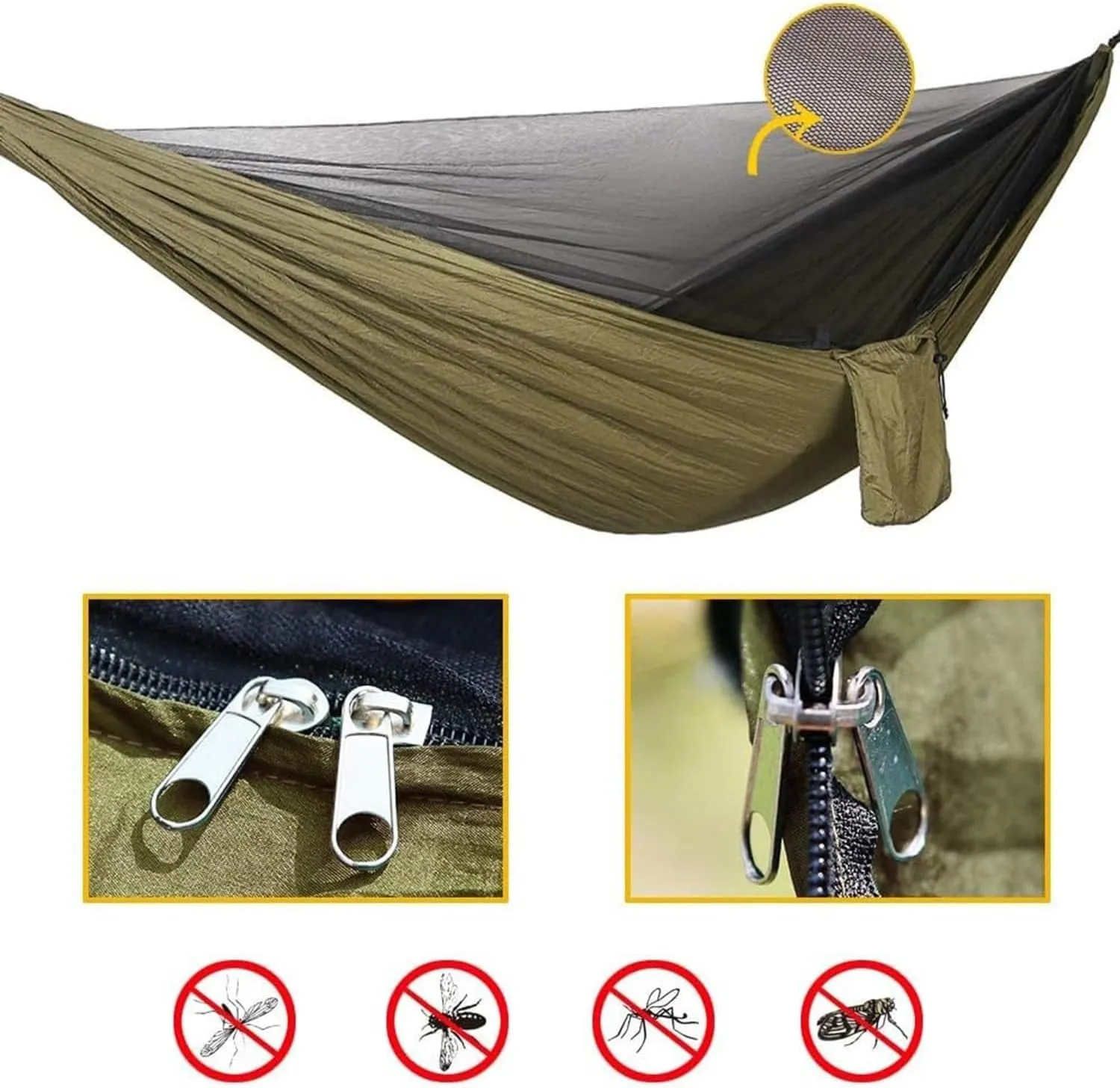 Camping Hammock Set Portable Single Hammock,Camping Hammock with Mosquito Net, Parachute Cloth Hammock for Camping, Backpacking Hikes, Outdoor Backyard (Color : B)
