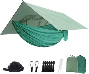 Camping Hammock Set Portable Single Hammock,Camping Hammock with Mosquito Net, Parachute Cloth Hammock for Camping, Backpacking Hikes, Outdoor Backyard (Color : B)