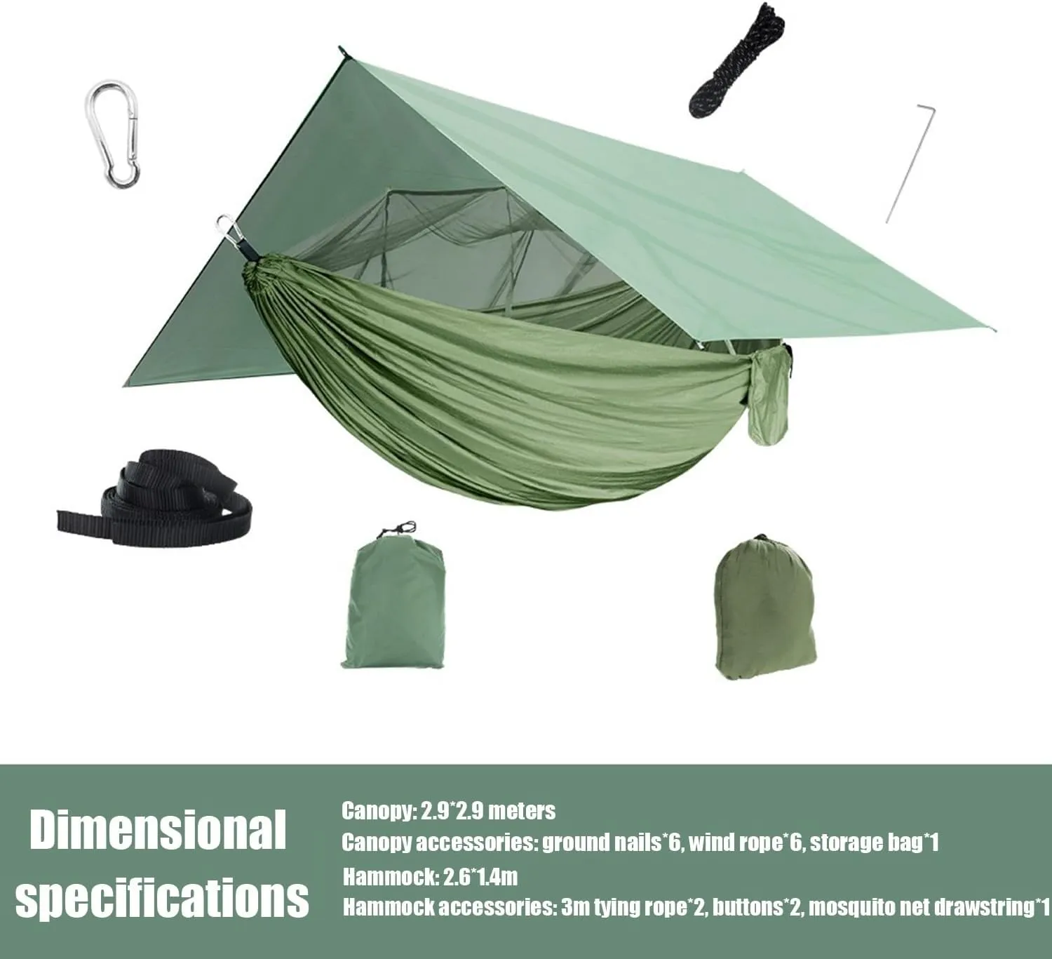 Camping Hammock Set Portable Single Hammock,Camping Hammock with Mosquito Net, Parachute Cloth Hammock for Camping, Backpacking Hikes, Outdoor Backyard (Color : B)