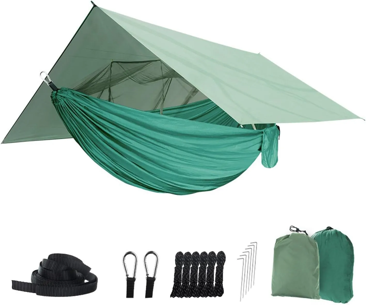 Camping Hammock Set Portable Single Hammock,Camping Hammock with Mosquito Net, Parachute Cloth Hammock for Camping, Backpacking Hikes, Outdoor Backyard (Color : B)