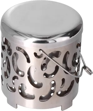 Camping Heating Cover, Outdoor Mini Warmer Cover Stainless Steel Camping Stove Portable Warming Stove Cover for Outdoor Backpackers Hiking Picnic Barbecue Camping Equipment