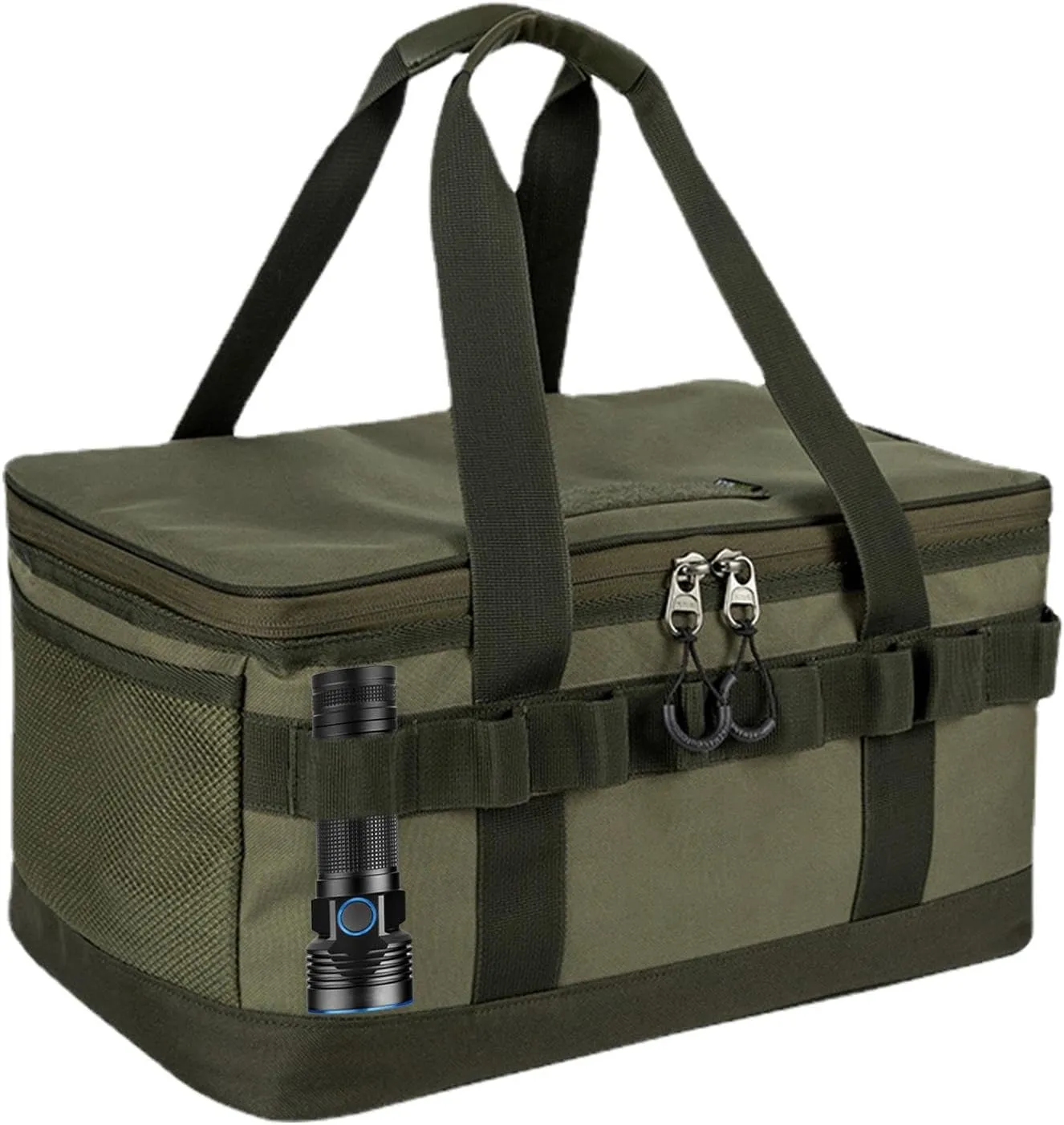 Camping Organizer Bag, 20L Utility Carry Bag with Handle | Camping Bag for Storage, Camping and Travel, Trunk Bag for Overnight Camping, Outdoor Bag, Army Green, Siehe Beschreibung