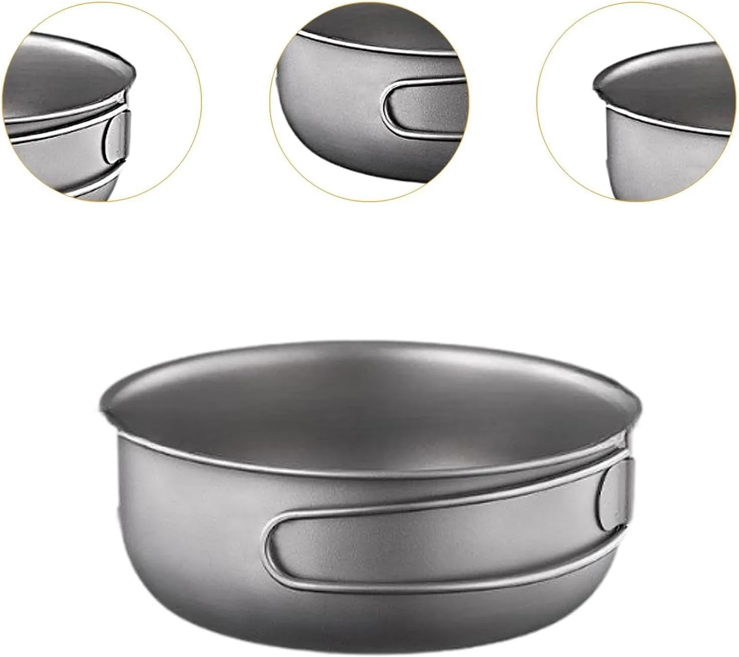 Camping Pan Titanium Cook Pan Camping Cookware Tableware Lightweight Fry Pan Titanium Pan for Picnic Backpack Cooking Camping