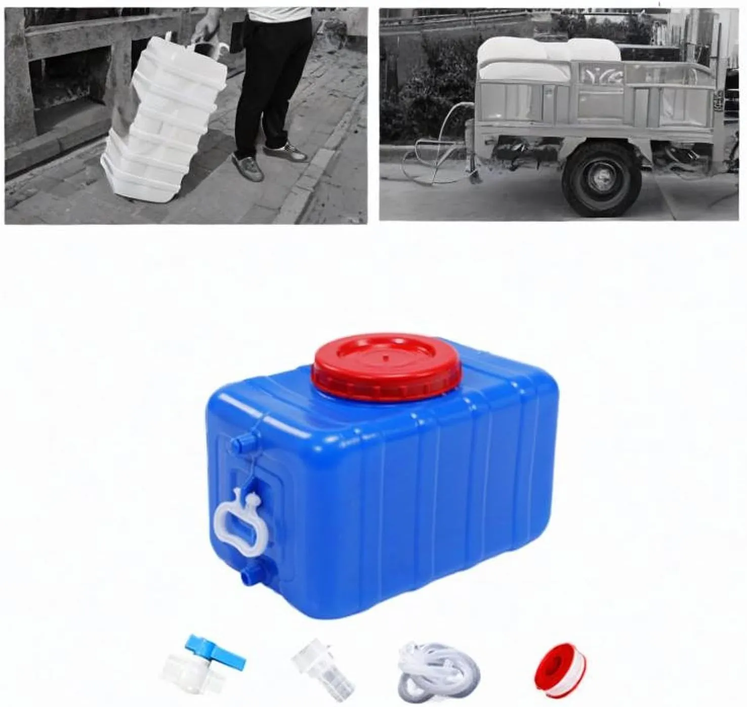 Camping Water Storage Tank Water Tower Portable Leakproof Drink Dispenser Storage Barrel for RV Fishing Travel Picnic Camping, 25L