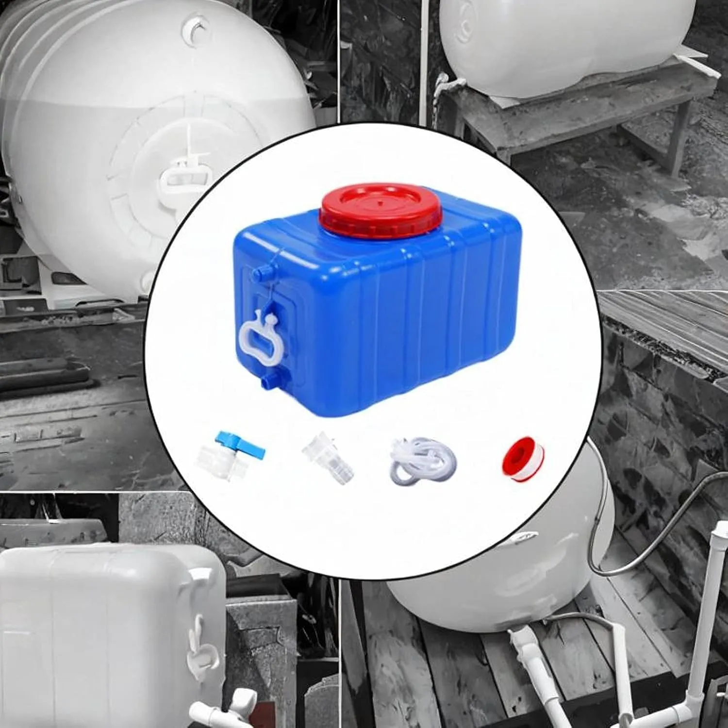 Camping Water Storage Tank Water Tower Portable Leakproof Drink Dispenser Storage Barrel for RV Fishing Travel Picnic Camping, 25L