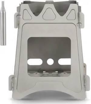 Camping Wood Stove Folding Wood Burning Stove Stainless Steel Pocket Stove Outdoor Cooking Picnic for Camping Cooking