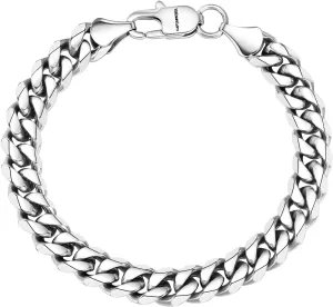 CaptainSteeL Cuban Bracelet for Men and Women, 7/7.5/8/9inch Stainless Steel Bracelet, Gold Plating/Stainless Steel Fashion Jewelry Bracelet, Holiday Gift with Flannel Bag