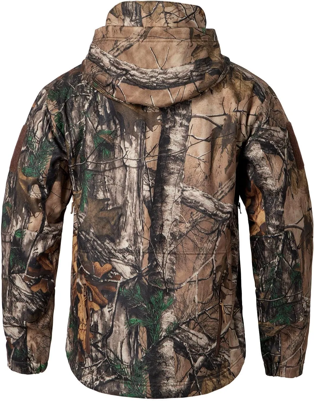 CARWORNIC Men's Camo Quiet Hunting Jacket Waterproof Softshell Fleece Lined Camouflage Outdoor Hiking Fishing Coat