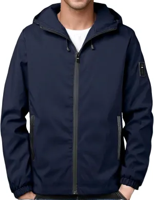 Casual Hoodies for Men Zip Up Long Sleeve Hooded Jacket Breathable Water Resistant Jacket Outdoor Hiking Sport Coat