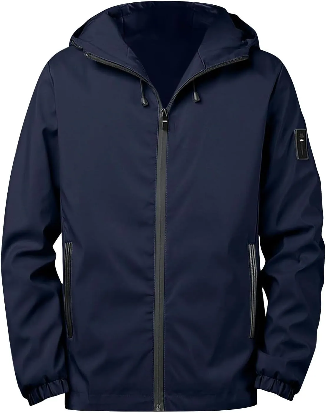 Casual Hoodies for Men Zip Up Long Sleeve Hooded Jacket Breathable Water Resistant Jacket Outdoor Hiking Sport Coat