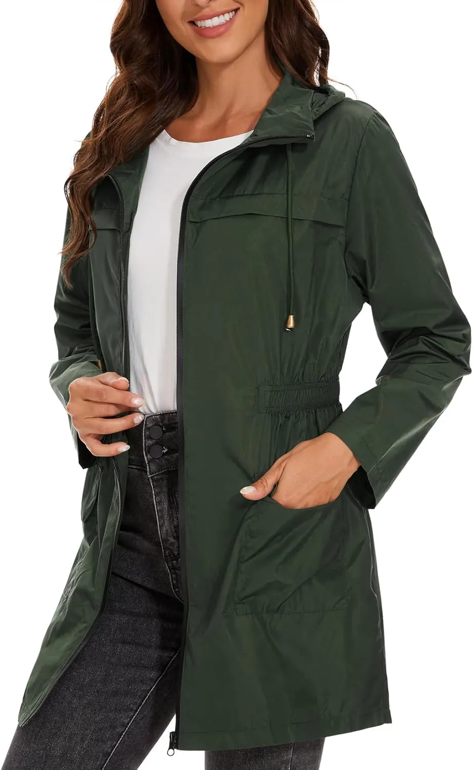 Century Star Packable Rain Jackets Waterproof Womens Rain Coats with Hood Lightweight Windbreaker Jacket