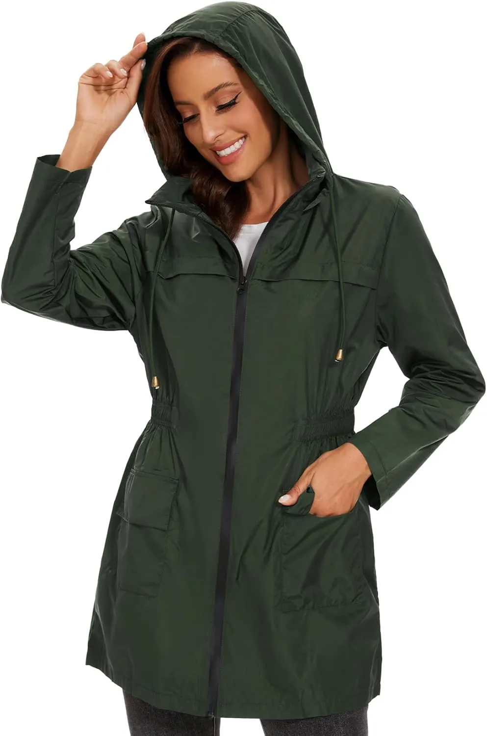Century Star Packable Rain Jackets Waterproof Womens Rain Coats with Hood Lightweight Windbreaker Jacket