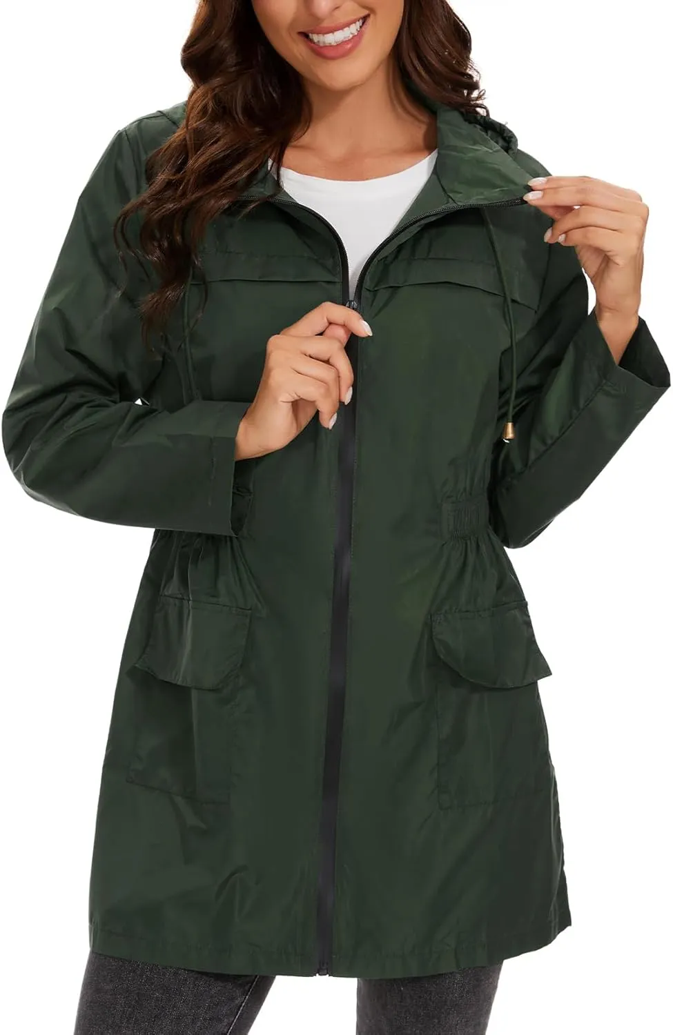 Century Star Packable Rain Jackets Waterproof Womens Rain Coats with Hood Lightweight Windbreaker Jacket