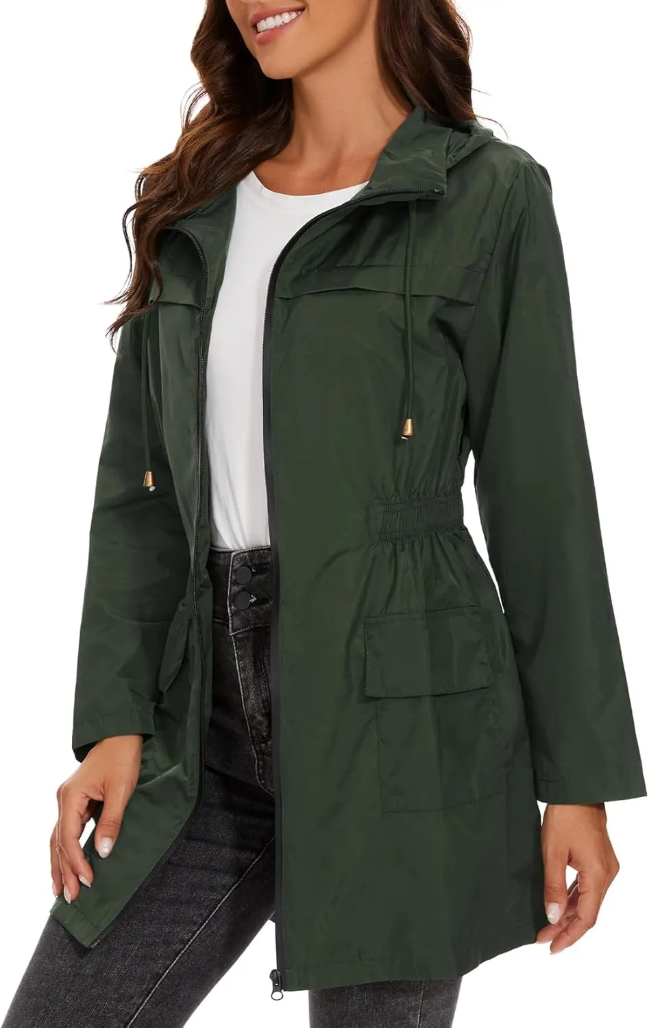 Century Star Packable Rain Jackets Waterproof Womens Rain Coats with Hood Lightweight Windbreaker Jacket