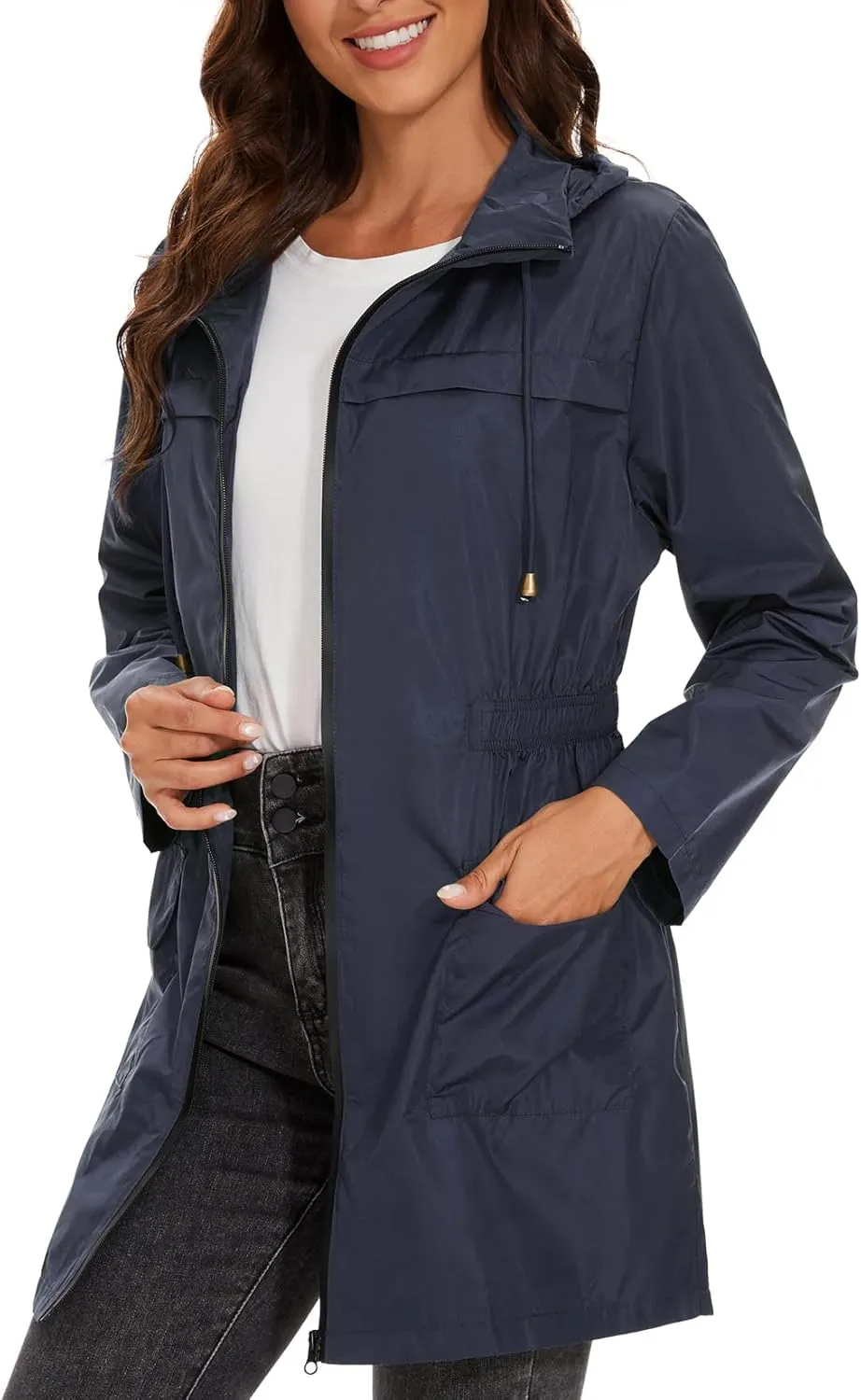 Century Star Packable Rain Jackets Waterproof Womens Rain Coats with Hood Lightweight Windbreaker Jacket