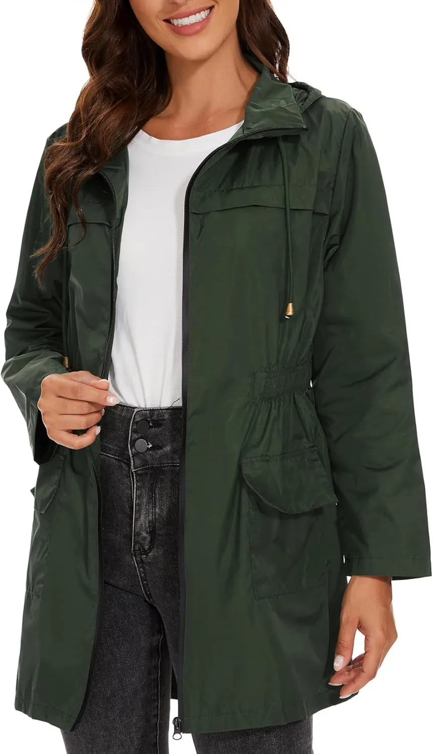 Century Star Packable Rain Jackets Waterproof Womens Rain Coats with Hood Lightweight Windbreaker Jacket