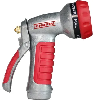 Chapin 4610 Professional Heavy Duty Galvanized Steel 7-way Spray Nozzle With Ergonomic Rubber Grip, Black/Red