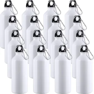 CHENGU 16 Pack Aluminum Water Bottles 20 Oz Blank Reusable Water Bottles Lightweight Aluminum Gym Travel Bottle Leak Proof Team Customized Bottles for Bike Bicycle Camping