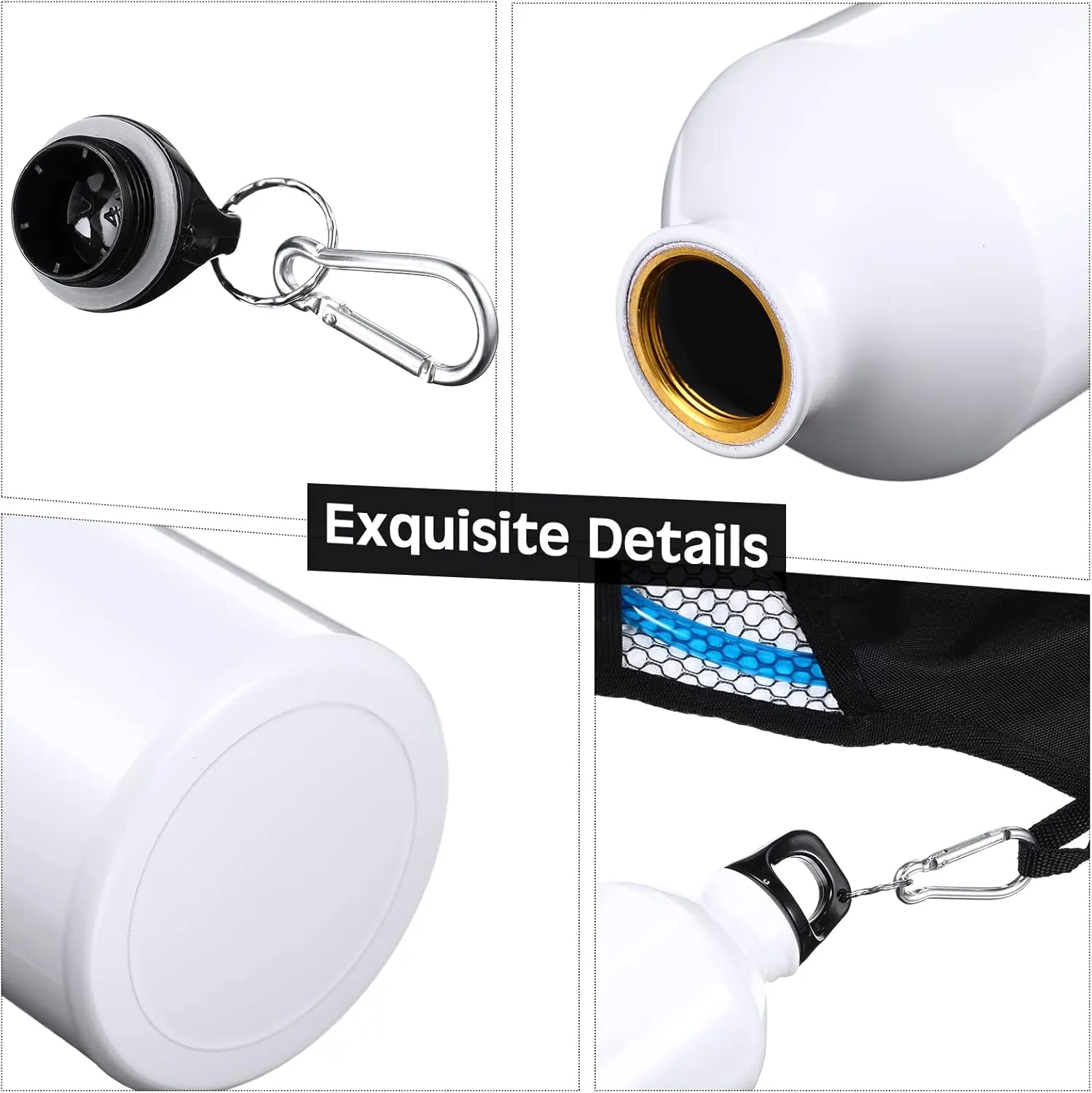 CHENGU 16 Pack Aluminum Water Bottles 20 Oz Blank Reusable Water Bottles Lightweight Aluminum Gym Travel Bottle Leak Proof Team Customized Bottles for Bike Bicycle Camping
