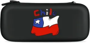 Chilean Flag Chile Hard Shell Travel Case with Rope 15 Game Card Pockets Compatible with Switch Protective
