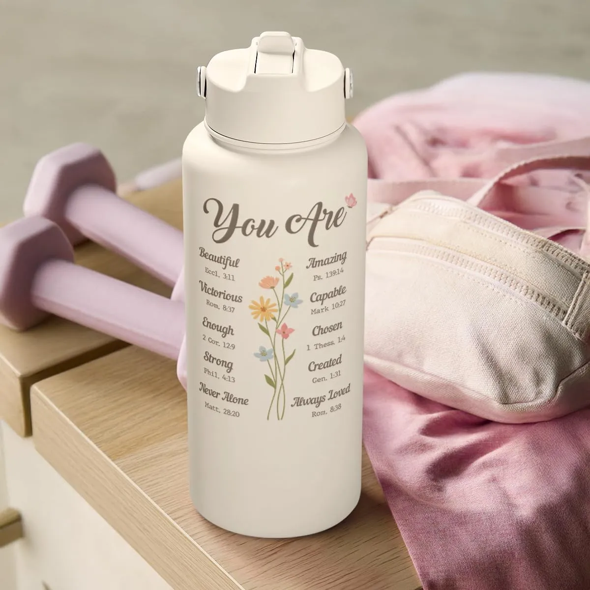 Christian Gifts for Women, Inspiration Water Bottle 32oz Stainless Steel Insulated with Lid, Religious Gifts for Mom Friends Ladies on Birthday Mother's Day Christmas