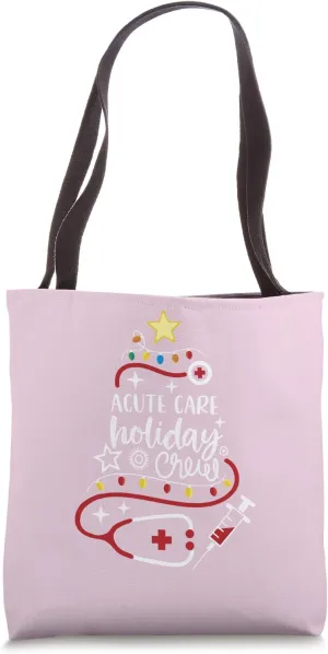 Christmas Critical Care Nurse Tech Acute Care Holiday Crew Tote Bag