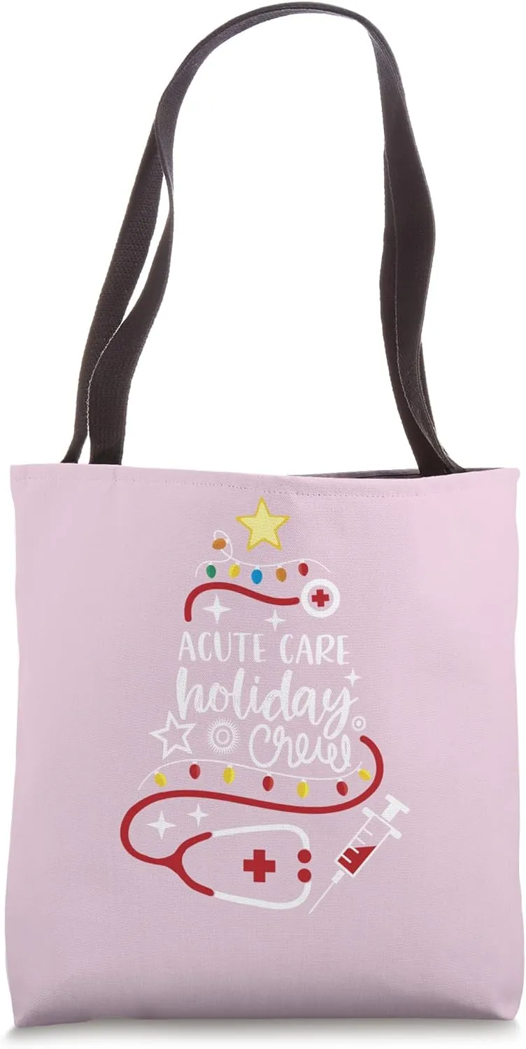 Christmas Critical Care Nurse Tech Acute Care Holiday Crew Tote Bag