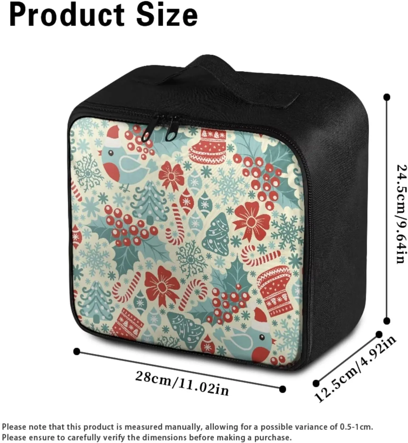 Christmas Holiday Print First Aid Kit Bag Empty Medical Kit Medicine Organizer Trauma First Aid Bag Medkit Travel,Sports Hiking,Camping,Hunting Essentials Gear Emergency Survival (Bag Only)