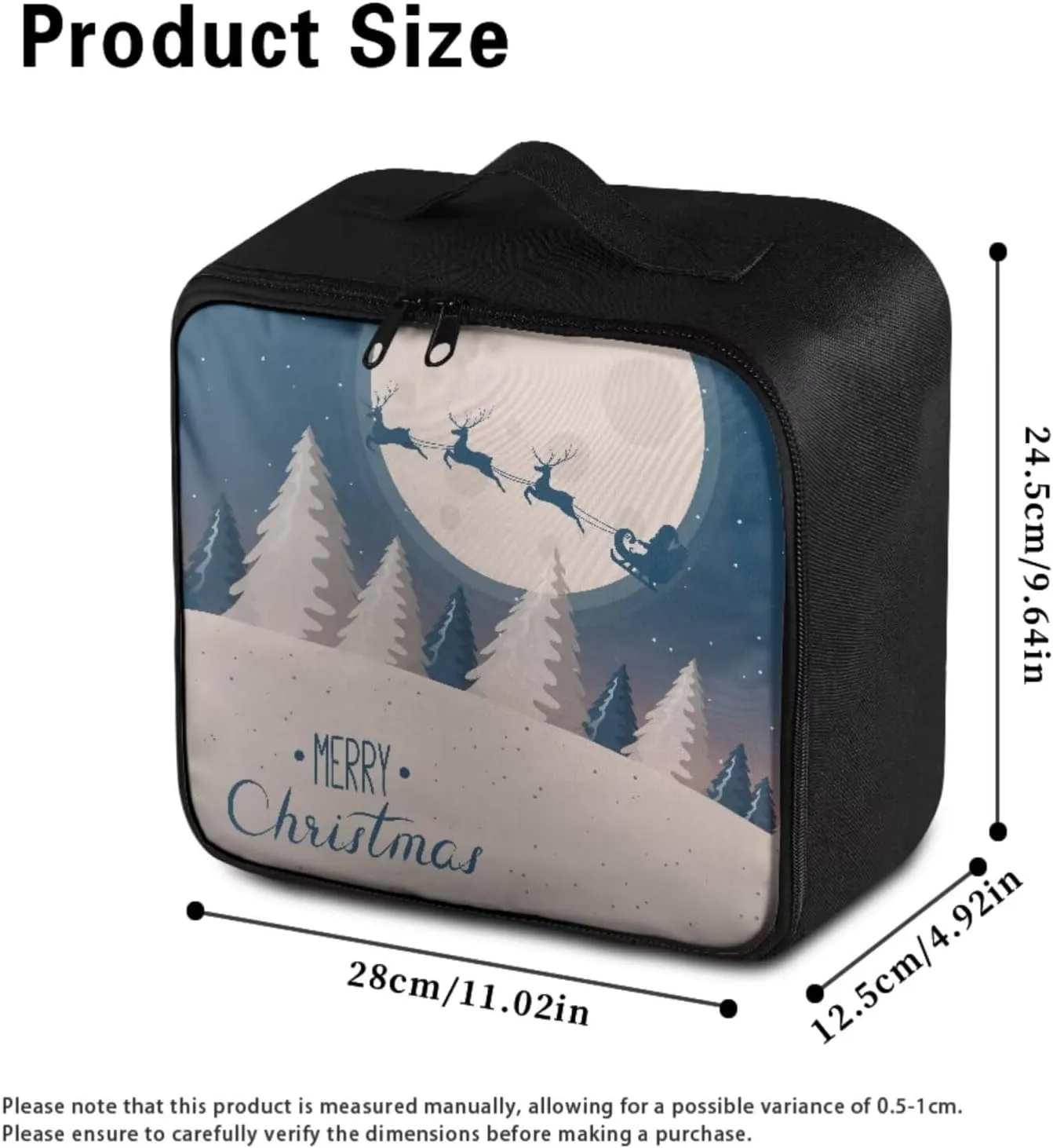 Christmas Reindeer Print Home-Car-Dorm-First Aid Kit-Travel Essentials-Empty Bag,Medical Storage Bag,Medicine Organizer,Ideal for Hiking-Camping-Hunting, Emergency Survival (Bag Only)