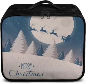 Christmas Reindeer Print Home-Car-Dorm-First Aid Kit-Travel Essentials-Empty Bag,Medical Storage Bag,Medicine Organizer,Ideal for Hiking-Camping-Hunting, Emergency Survival (Bag Only)