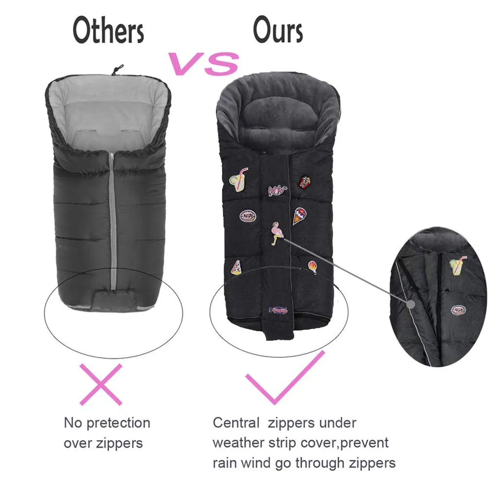 Christmas Uniuqe Waterproof Winter Stroller Bunting Bag Todder,Width Adjustable, Anti-Dirt,Foot area Open, Hoodie, All Features Needed for Baby Stroller Footmuff