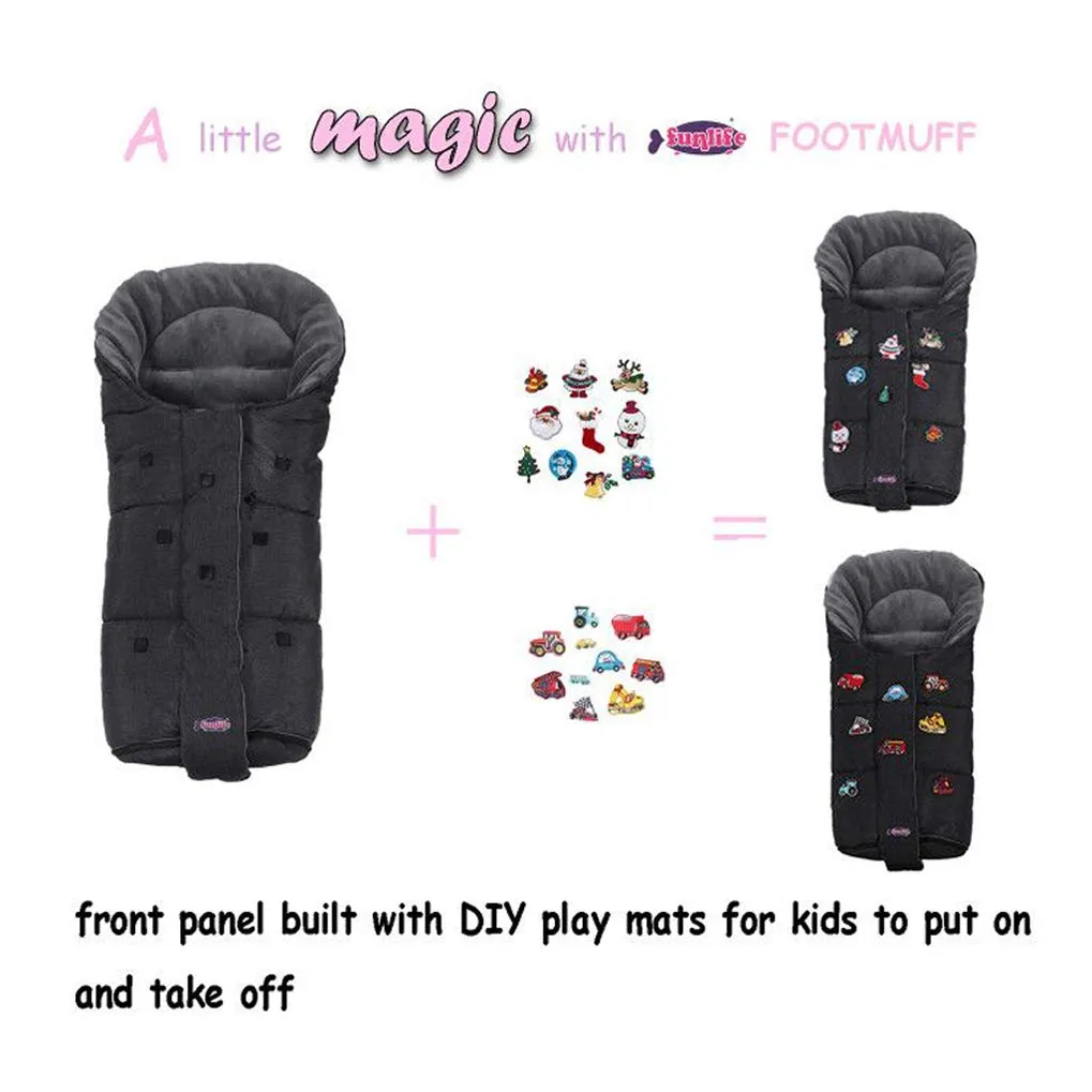 Christmas Uniuqe Waterproof Winter Stroller Bunting Bag Todder,Width Adjustable, Anti-Dirt,Foot area Open, Hoodie, All Features Needed for Baby Stroller Footmuff