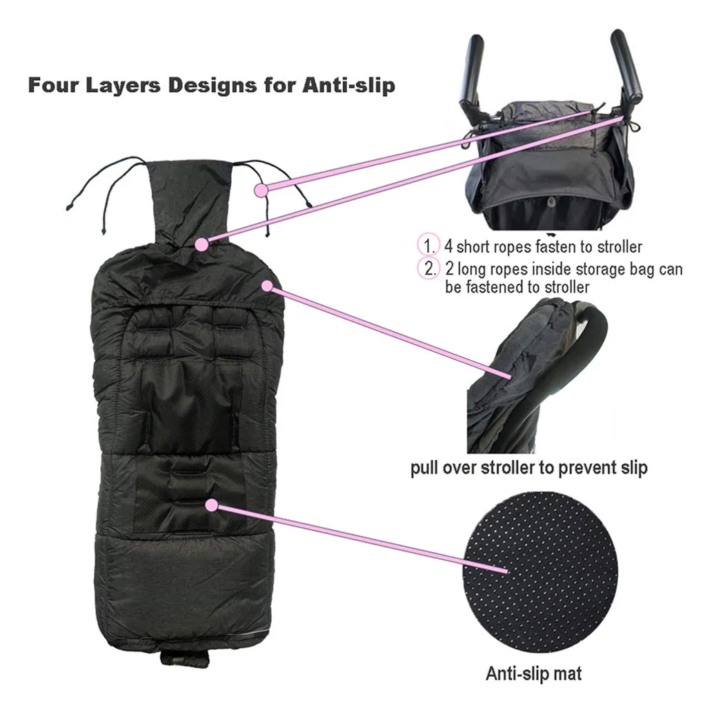 Christmas Uniuqe Waterproof Winter Stroller Bunting Bag Todder,Width Adjustable, Anti-Dirt,Foot area Open, Hoodie, All Features Needed for Baby Stroller Footmuff