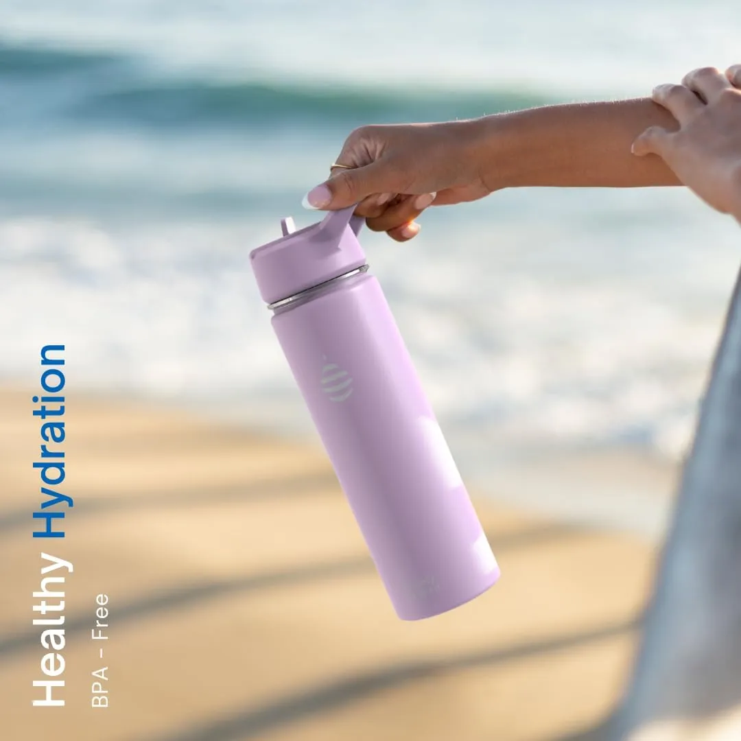 Clearly Filtered Water Bottle | Removes 220  Contaminants, Double-Wall Insulated Stainless Steel, BPA/BPS Free, Phthalate Free, Filters Flouride Lead Chlorine (20oz, Lilac)