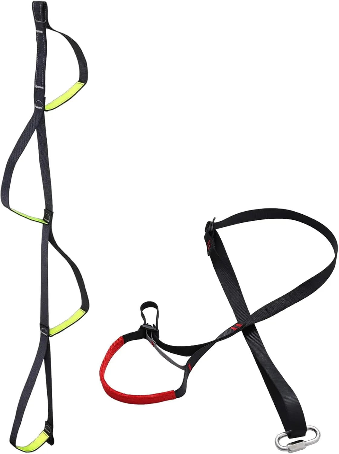 Climbing Aider 4 Step Foot Ascender Loop Climbing Rope Ladder Etrier Aid Tool, Adjustable Climbing Ascender Sling Foot Loop Ascender Webbing Sling for Outdoor