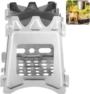 Compact and Lightweight Wood Stove for Camping, Hiking, and Outdoor Use, Easy to Fold and Carry with Travel Bag